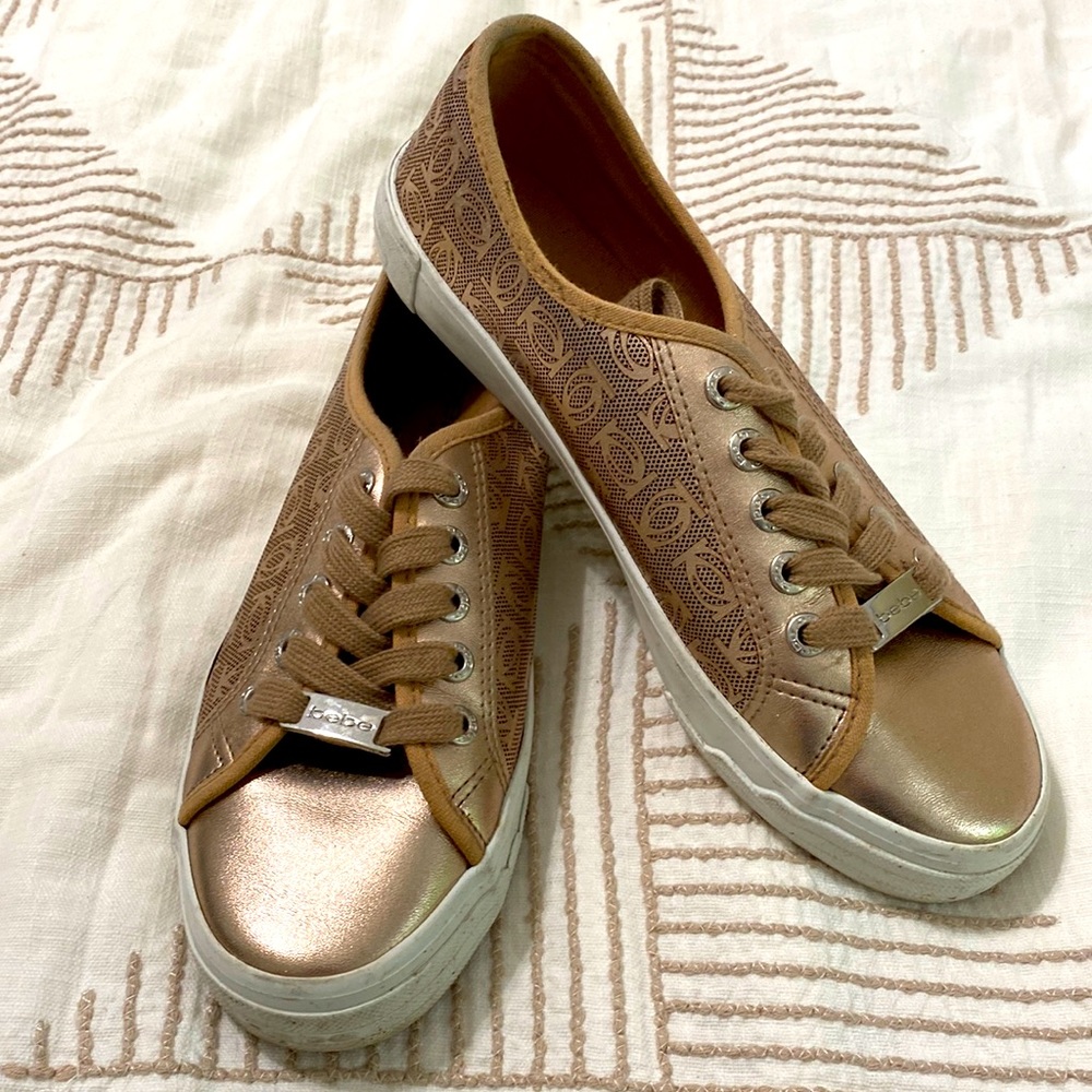 Bebe sport tennis shoes S 7.5 Rose gold